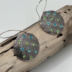 Retro Button Earrings.